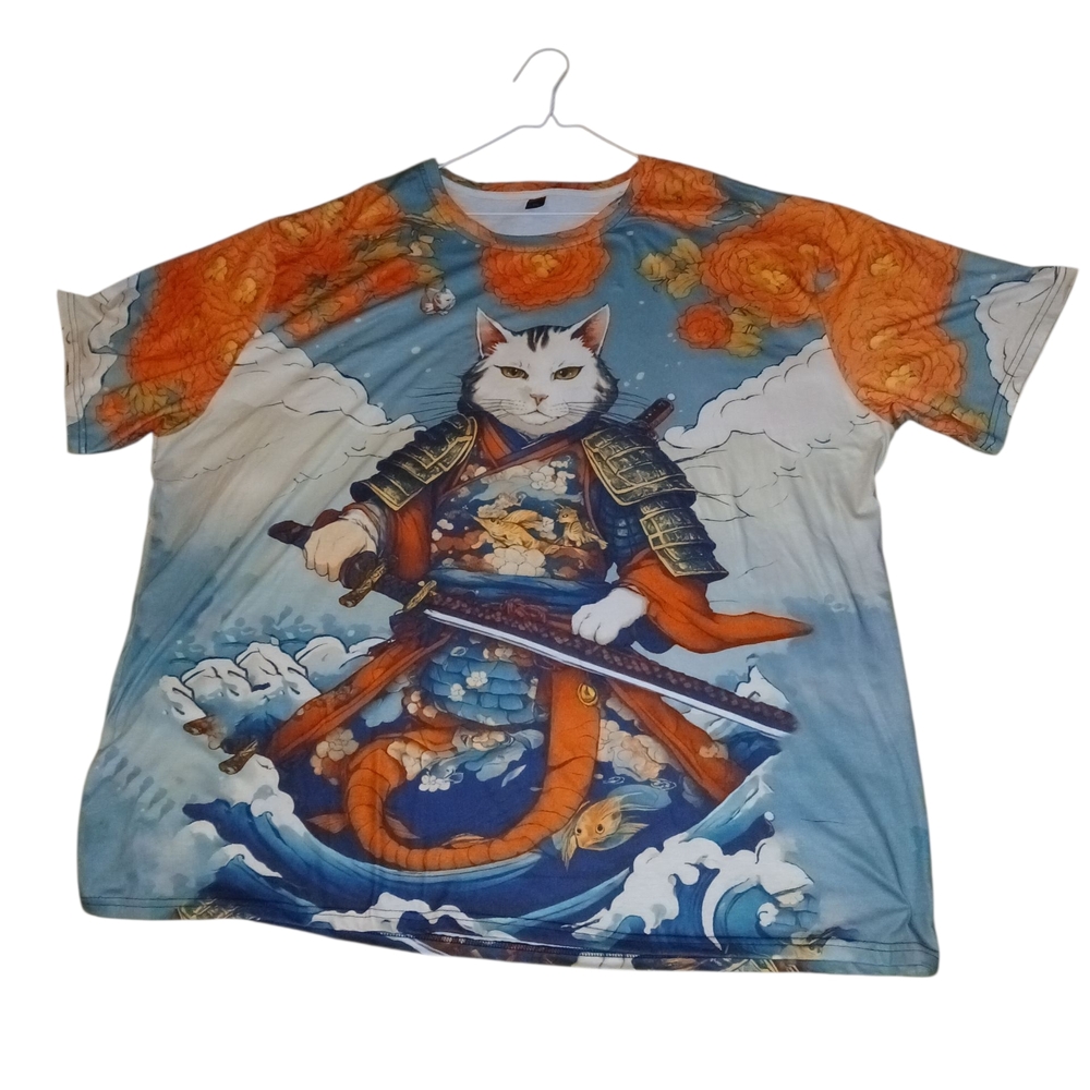 s Samurai Cat Graphic T-Shirt